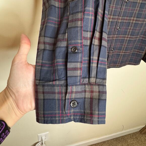 Alesbury Long Sleeve Button Up Flannel Shirt Blue Plaid Cotton Men’s Large NWOT - Picture 4 of 9